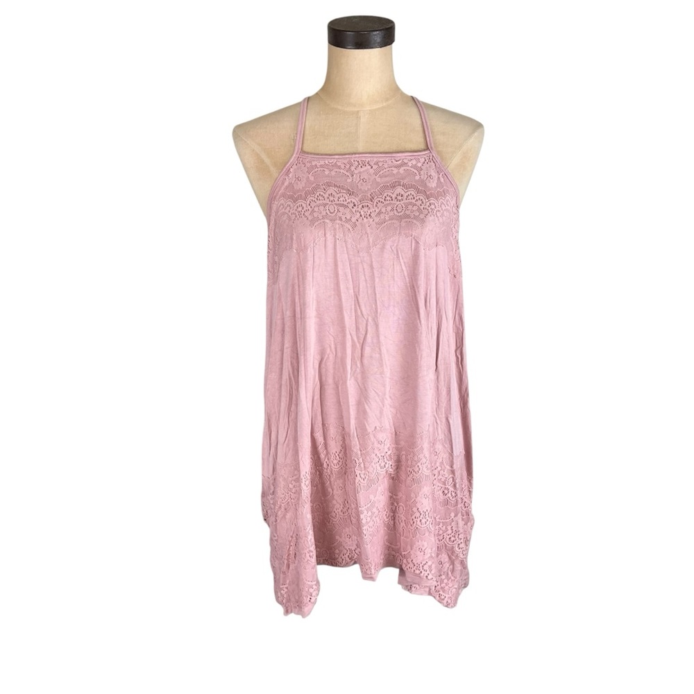 Torrid Super Soft High Neck Lace Inset Sharkbite Hem Tank 2X - Picture 2 of 7